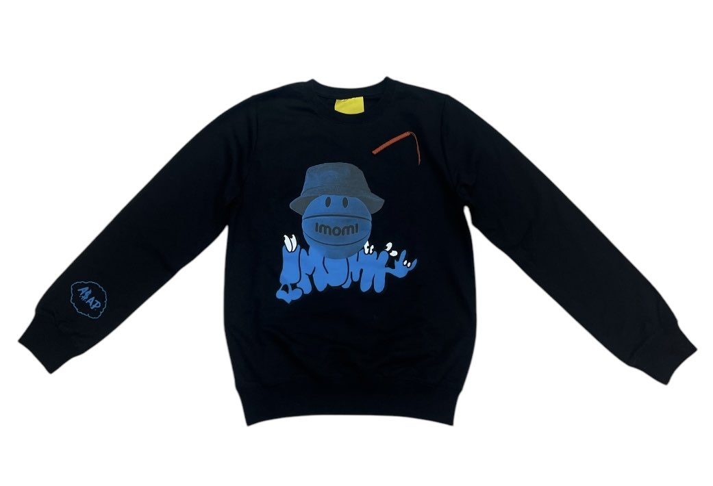 FELPA GIROCOLLO IN TINTA UNITA CON STAMPA A CONTRASTO – Soreca Baby