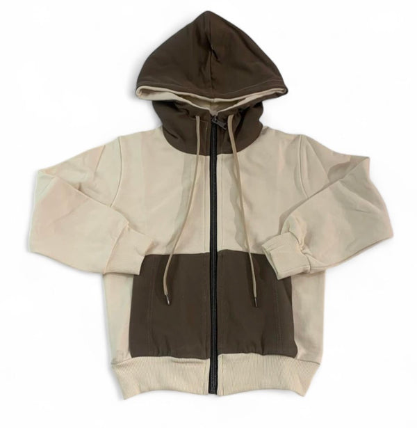 Felpa con cappuccio e con la zip