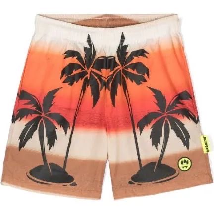 Short di cotone con molla a fantasia
