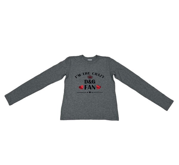 T-shirt Maniche Lunghe Tinta Unica con Scritta e Ricamo Logo