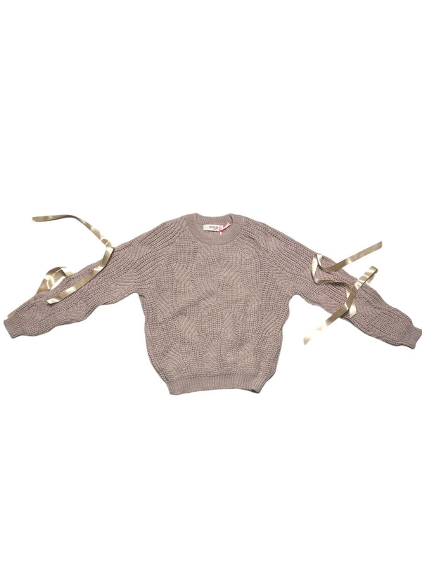 Maglia in lana Girocollo con fiocchi sulle maniche