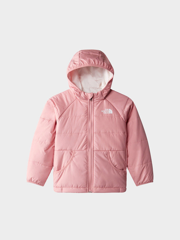 Giubbino Reversibile con Cappuccio Chiusura Frontale a Zip Logo sul Petto