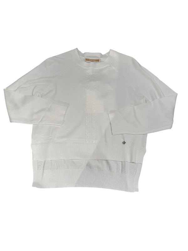 Maglione bianco a costine