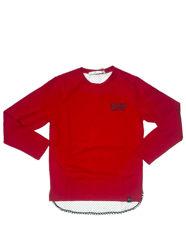 T-shirt maniche lunghe con bottoni a fantasia