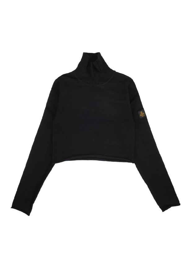 Maglia in lana croppped collo alto