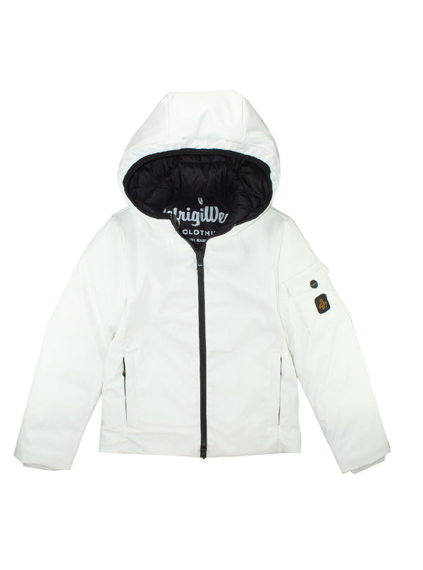 Giubbino con zip e cappuccio tinta unita