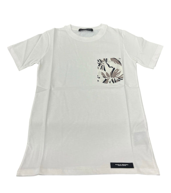 T-SHIRT CON TASCA STAMPA FIORE