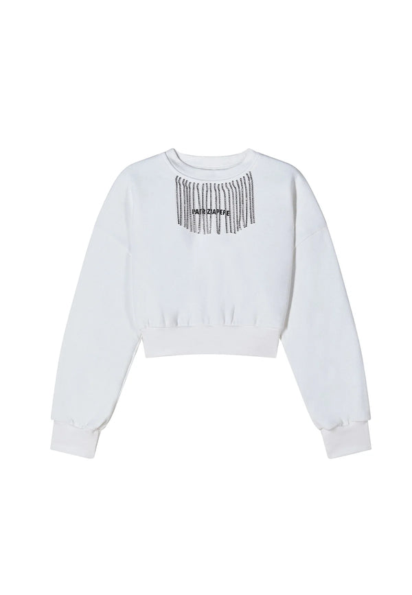 Felpa con collo con strass