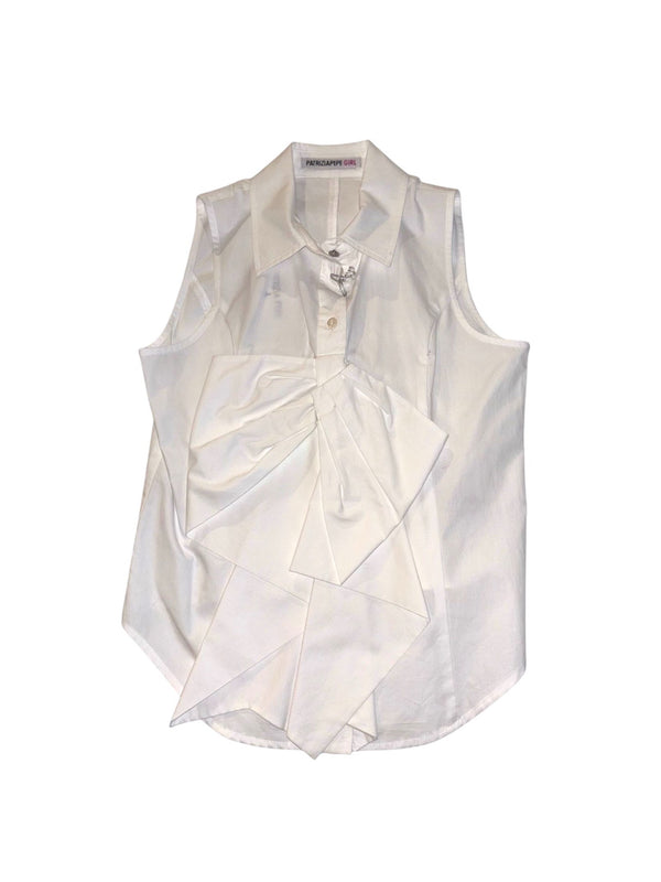 Camicia smanicata con fiocco