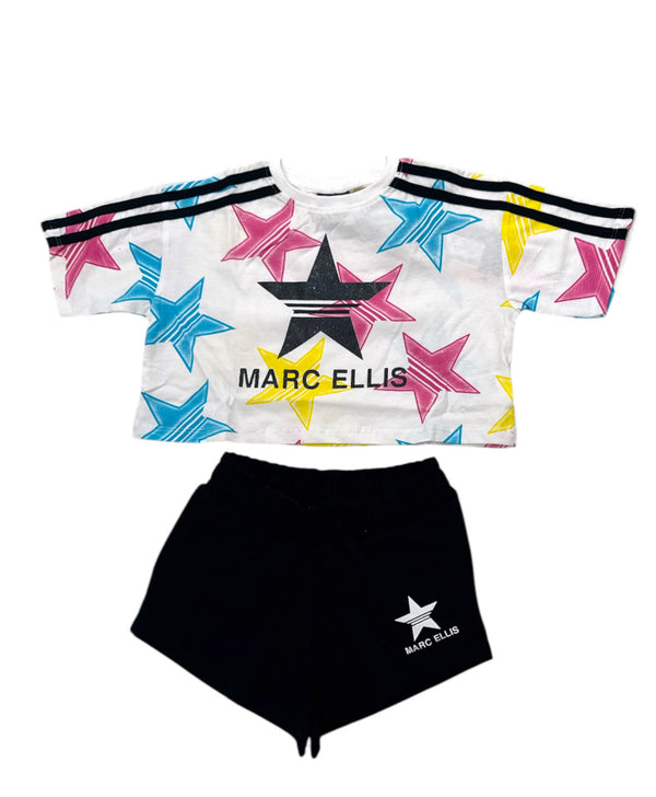 Completo t-shirt crop con bermuda