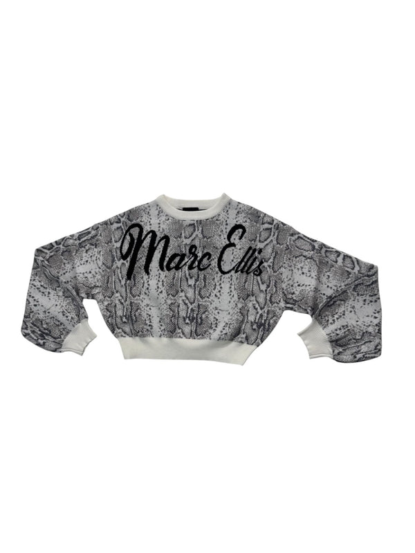 Maglione crop con scritta grande