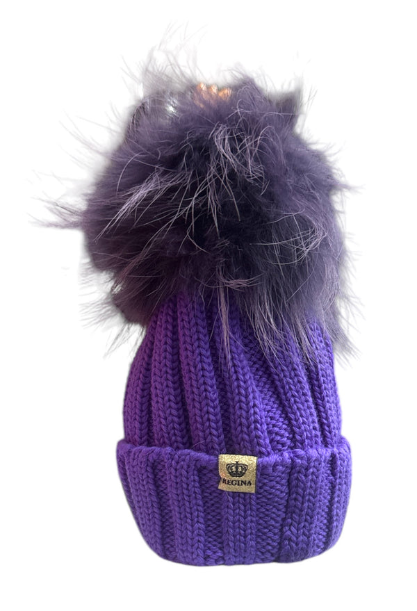 Cappello in lana con pon pon