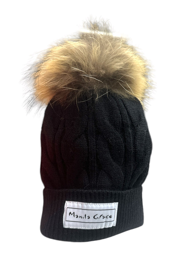 Cappello in lana con pon pon