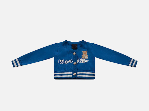 Cardigan blu con bottoni