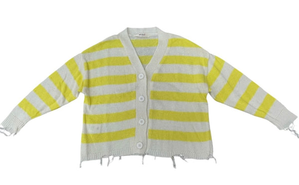 CARDIGAN CON SCOLLO A V A RIGHE