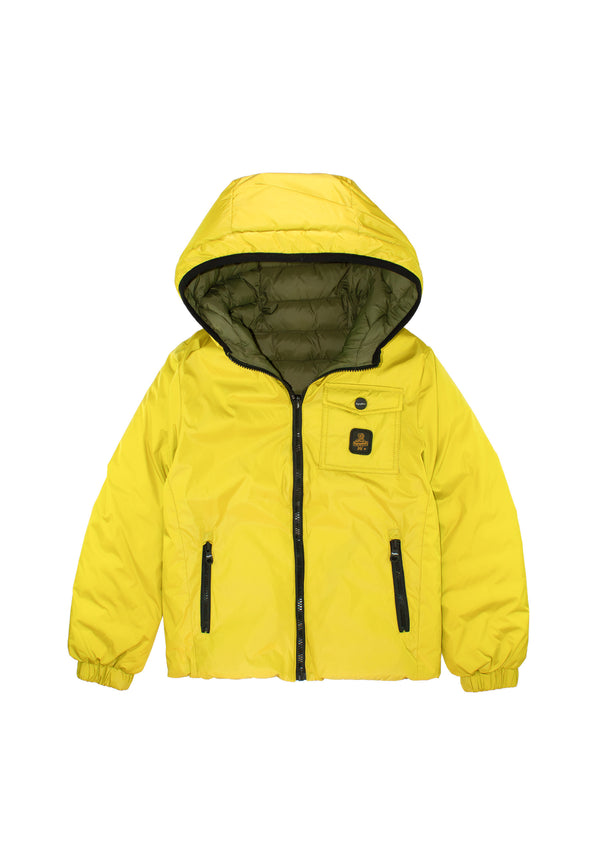 Giubbino imbottito reversibile con cappuccio