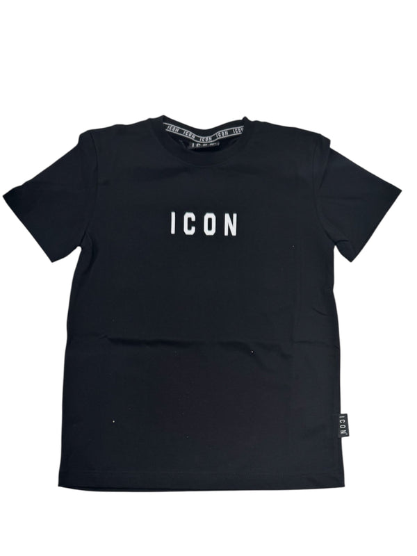 T-shirt di cotone a mezza manica con scritta