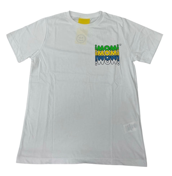T-SHIRT IN TINTA UNITA CON STAMPA A CONTRASTO