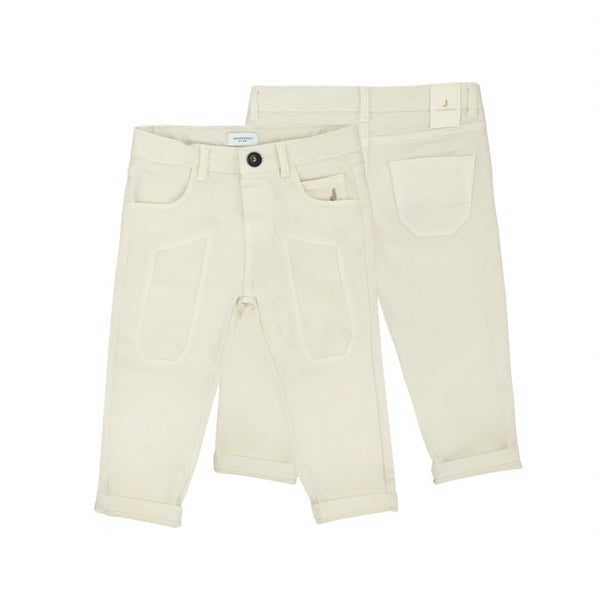 Pantalone gabardina 5 tasche con toppa