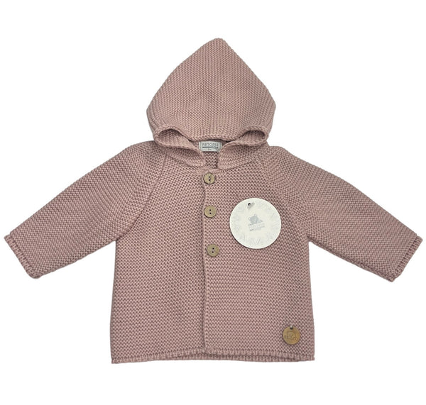 Giacchina con Cappuccio in Filo di Cotone, Chiusura sul Davanti con Bottoncini in legno
