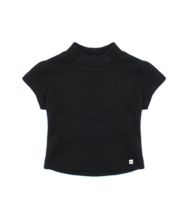 Maglia crop mezzo collo a costine