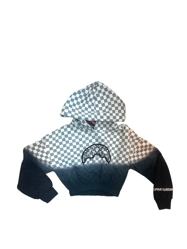 Felpa CROP CON CAPPUCCIO SHADE CHECK HOODIE