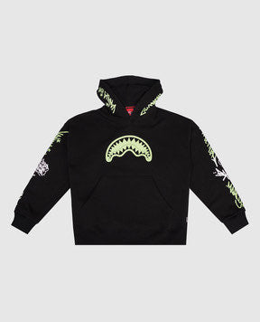 Felpa con cappuccio con bocca con lo squalo