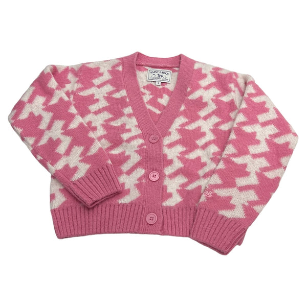 Cardigan Corto Stampa PIED de POULE Rosa