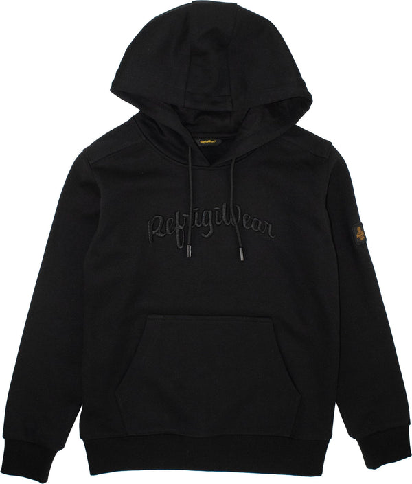 Felpa tinta unita   con cappuccio e logo