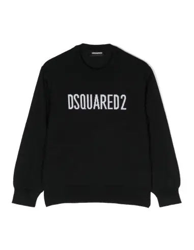 Maglia girocollo in lana con scritta