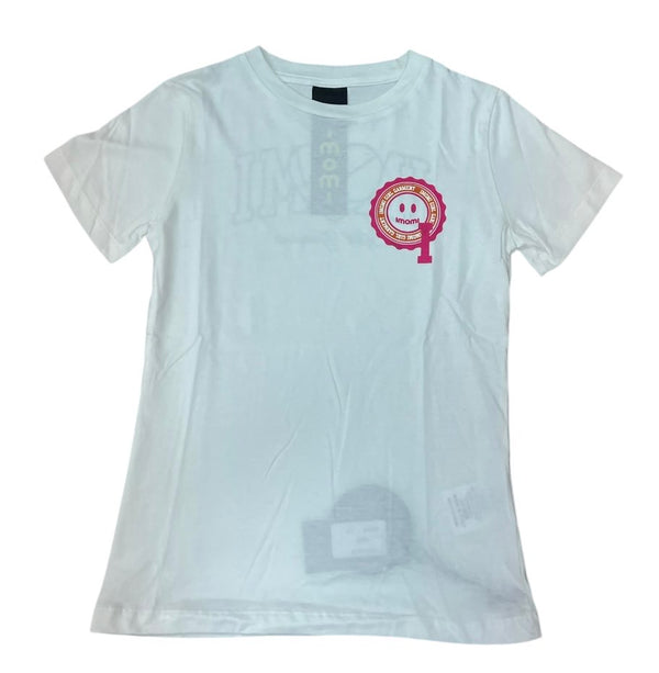 T-SHIRT IN TINTA UNITA CON STAMPA A CONTRASTO