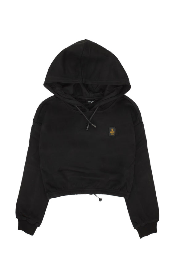 Felpa cropped con cappuccio