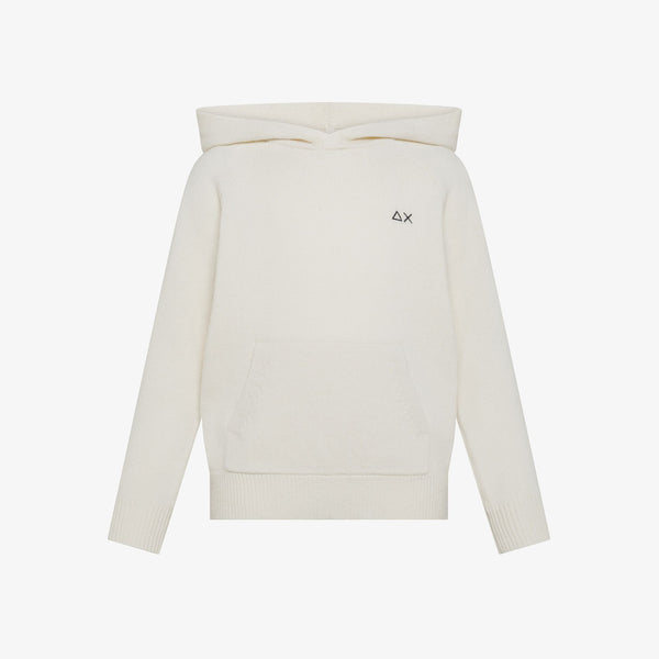 Maglione con cappuccio in lana rasata