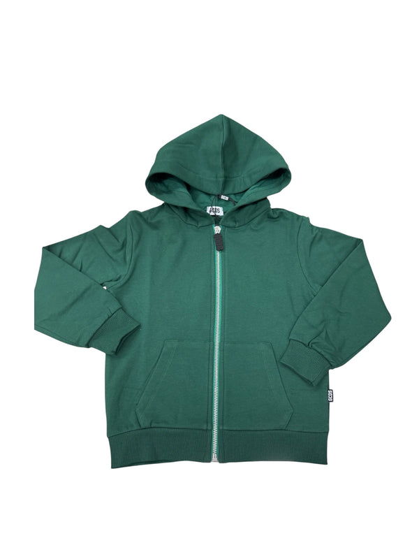 Felpa con zip e cappuccio e logo sul retro