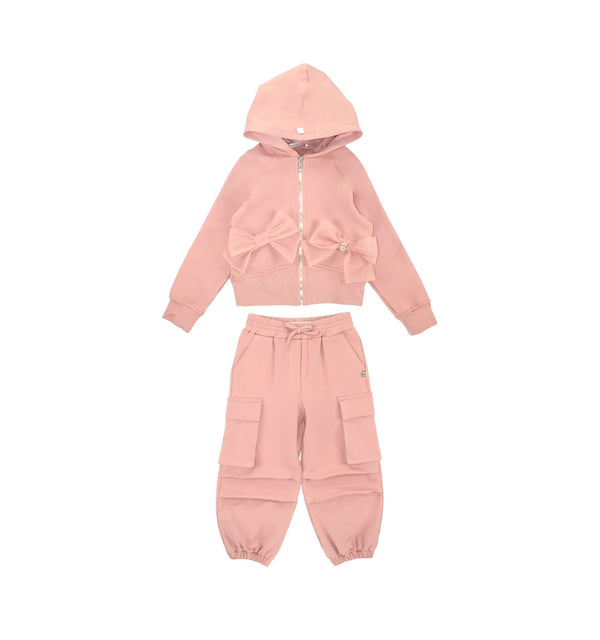 Completo di tuta con felpa zip e cappuccio