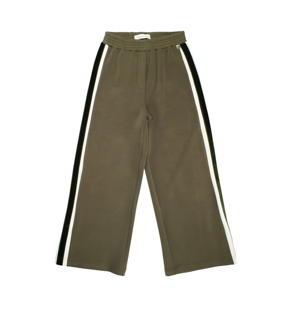 Pantalone a zampa con banda laterale di velluto