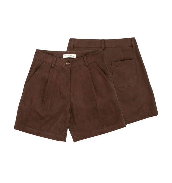 Shorts in velluto con bottone