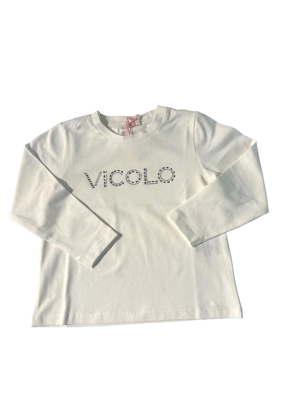 T-shirt di cotone manica lunga con scritta