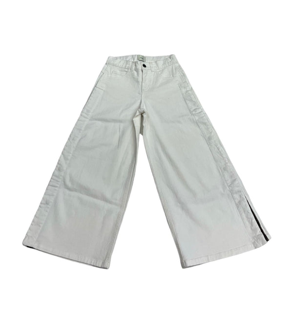 Jeans bianco con banda logata