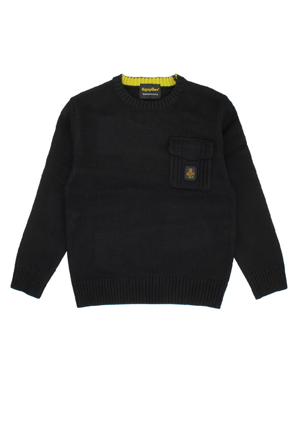 Maglia in lana girocollo con taschino