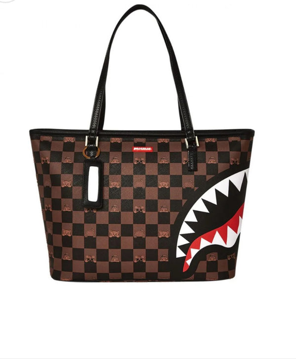 PEEKING CHARACTER CHECK TOTE - BORSA
