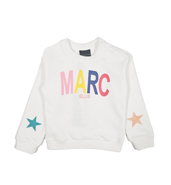 Felpa Girocollo con Logo sul Petto, Stampa Stella sulla Manica