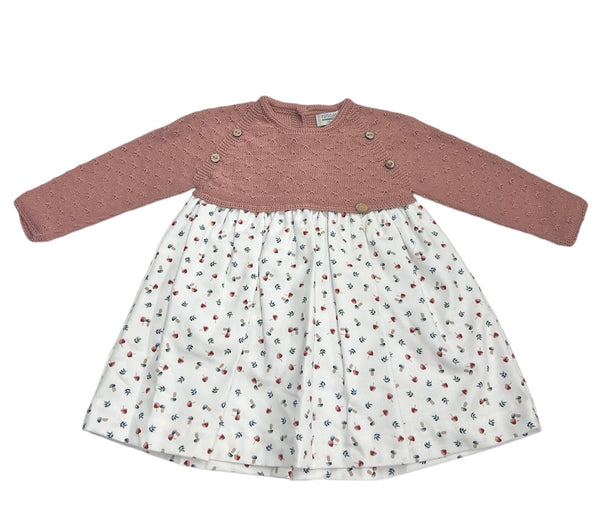 Abito Combinato Fantasia, Bottoncini in Legno