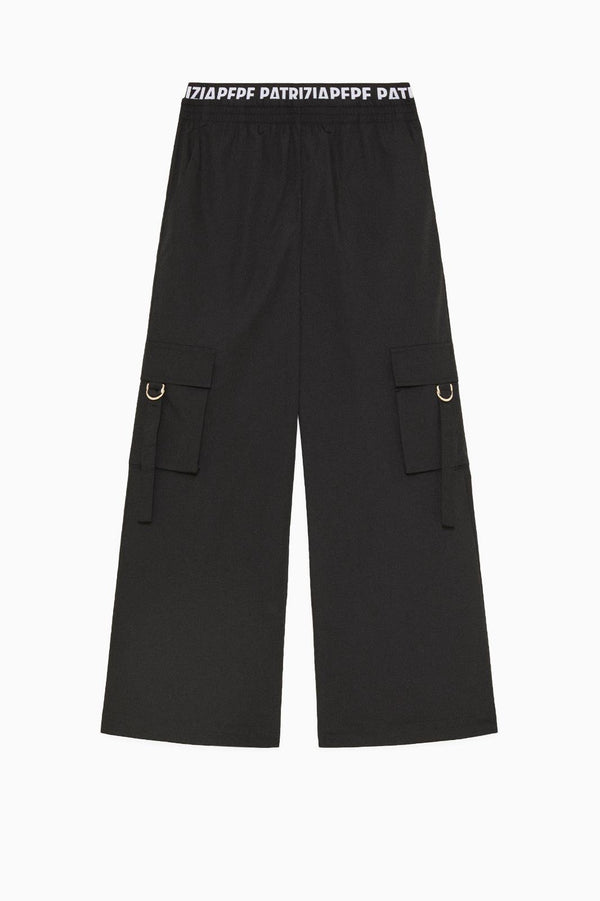 Pantalone con doppio elastico a zampa