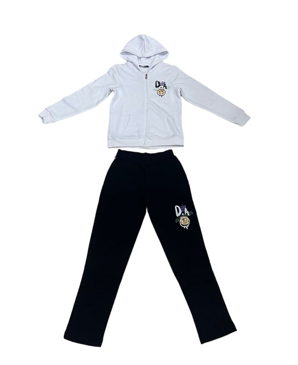 Completo felpa full zip e cappucio con pantalone tuta