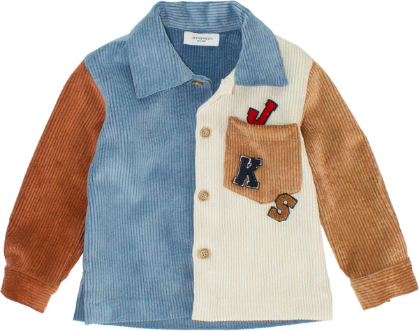 Camicia in velluto con taschino particolare