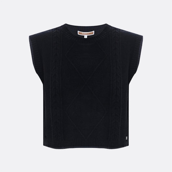 Maglione crop giromanica a trecce