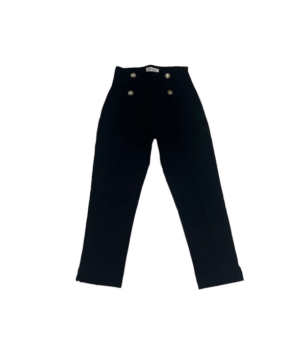 Pantalone con bottoni e zip laterale