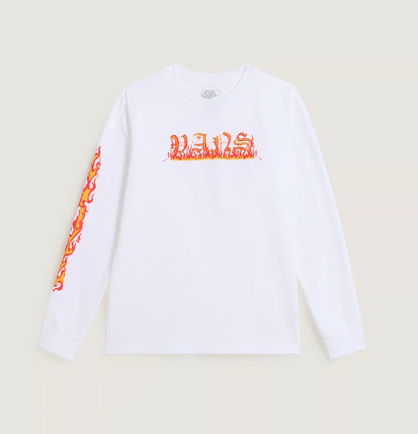 Shirt manica lunga di cotone con scritta fuoco