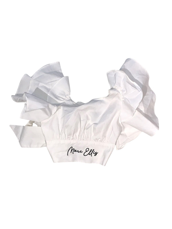 Camicia corta con maniche di rouches